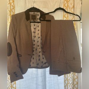 The Limited brown plaid pant suit.  Size 8.